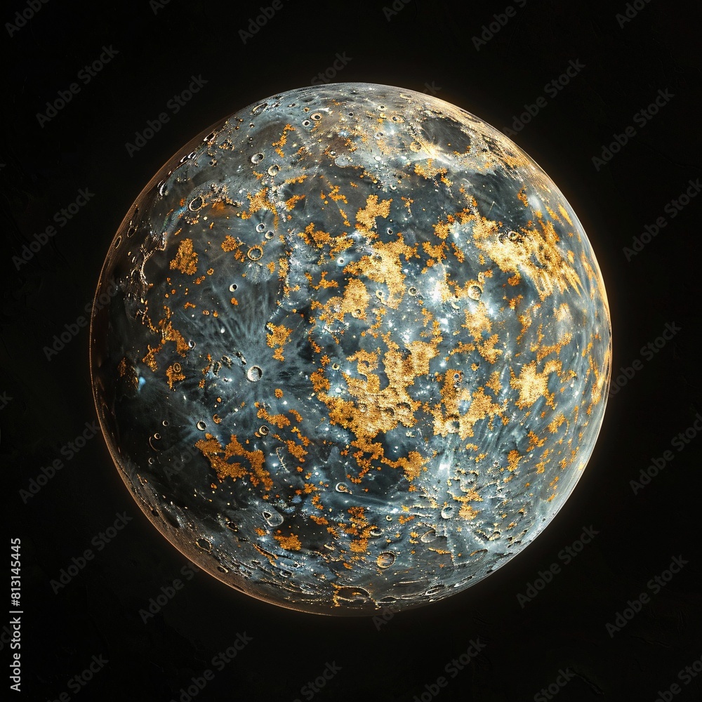 Poster astronomical planet mars render: surface detailing and atmospheric perspective