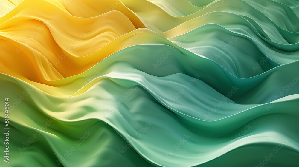 Poster stylized abstract art: curved lines and wavy textures of multi-colored surface with blurred backgrou