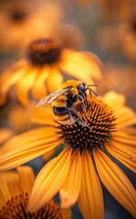 Bee in Vibrant Wildflowers