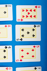 Playing cards for poker and gambling.