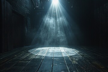 Dark and Atmospheric Theater Stage with Spotlight