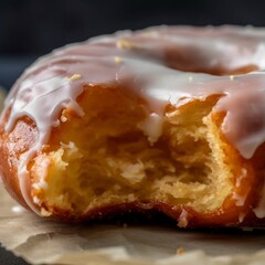 Glazed Doughnut with Lemon Zest Topping on Parchment Paper
