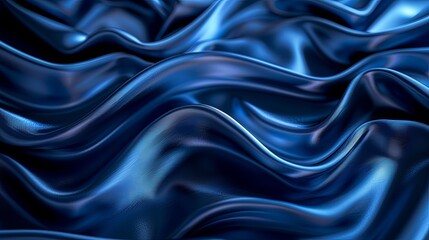 Obraz premium Blue wavy silk.