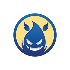 bad fire mascot esport logo design. Devil Fire and Devil Flame Logo.