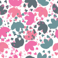 Abstract pattern. Floral seamless design Abstract seamless with leaves, poppies.