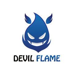 bad fire mascot esport logo design. Devil Fire and Devil Flame Logo.