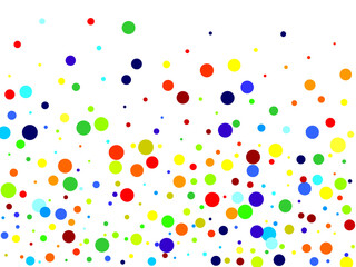  Holiday confetti circles in memphis style. Random, chaotic polka dot. Bright background for party invites, wedding, cards, phone Wallpapers. Circle art round backdrop.