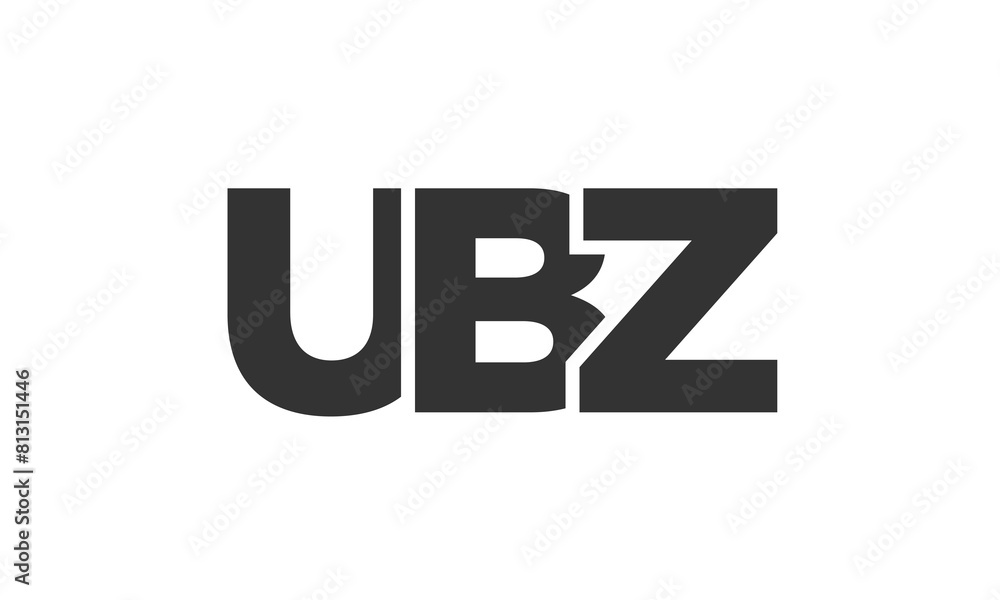 Poster ubz logo design template with strong and modern bold text. initial based vector logotype featuring s