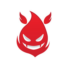 bad fire mascot esport logo design. Devil Fire and Devil Flame Logo.