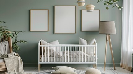 Contemporary Nursery with Modern Furniture and Neutral Color Palette