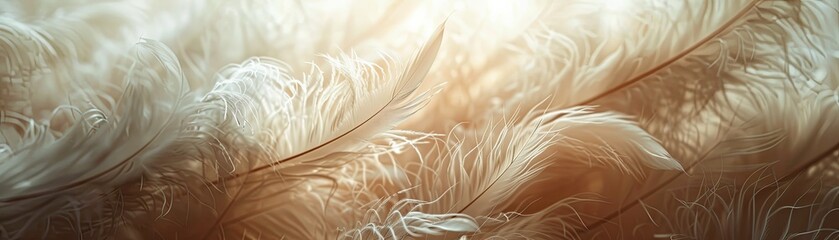 Close-up of white and brown fluffy feathers.