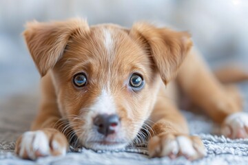 Endearing Puppy Gazing with Curiosity