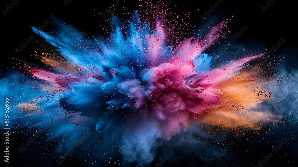 Poster Vibrant Explosion of Colors in a Circular Pattern