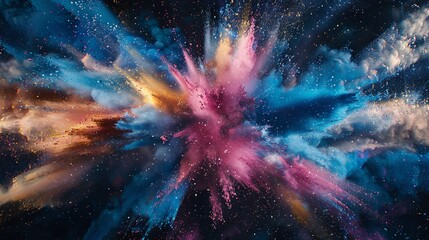 Vivid Cosmic Artwork: Abstract Galaxy with Colorful Nebula