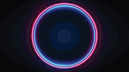 Neon abstract round for your design. Glowing electr