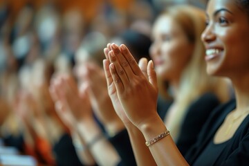 Applauding crowd at a formal event