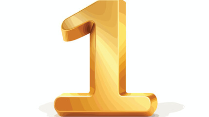 Number one golden shining typography symbol or sign