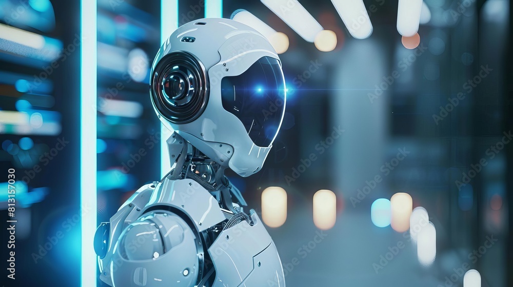 Aufkleber ai and automation in business processes futuristic concept of efficiency and productivity