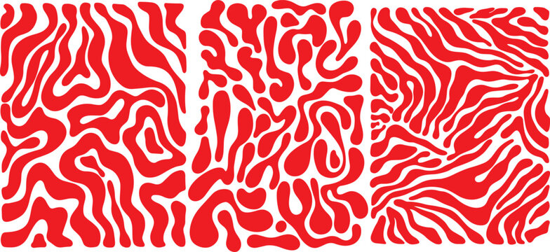 Matisse curves aestethic. Groovy abstract flower art set.