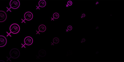 Dark Pink vector template with businesswoman signs.