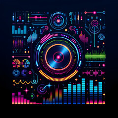 Obraz premium Vibrant Soundwaves and Music Visualization