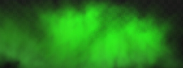 Green stink bad smell, smoke or poison gases,chemical toxic vapour.Vector realistic set of stench breath or sweat odor isolated on transparent checkered background.
