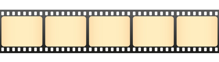 Film strip in vintage style. Old retro cinema movie strip. Video recording. Vector illustration
