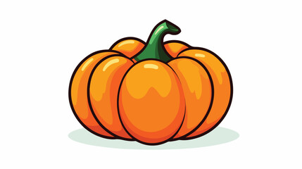 Pumpkin bright orange logo sticker icon. Healthy or