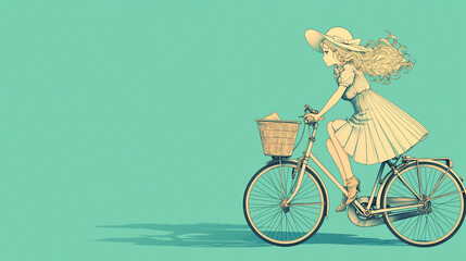 自転車にのる女の子