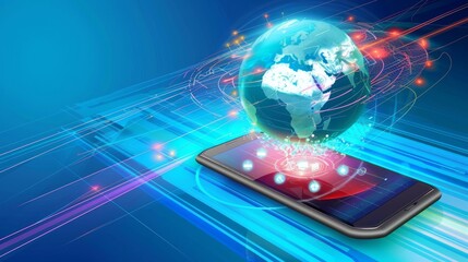 High speed communications with world wide web from anywhere in world via phone mobile internet.