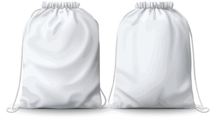 Realistic 3d white blank bag and backpack with draw