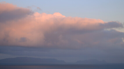 Beautiful orange sunset over the ocean