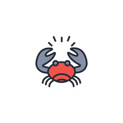 crab icon. vector.Editable stroke.linear style sign for use web design,logo.Symbol illustration.