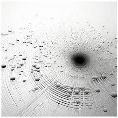 Fades silver geometric circles of pattern designs, algorithmic artistry on white background -