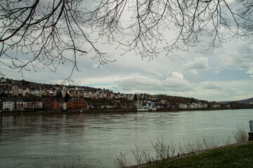 Fototapeta premium Koblenz am Rhein Promenade Pfaffendorf