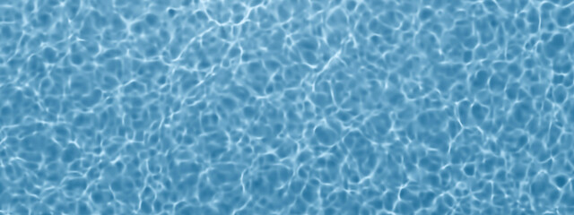 Empty swimming pool top view. Blue water background. Ripples and waves on the water surface. 3d render.