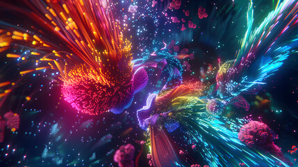 Futuristic Abstract Show: A Vivid Display of VJ Visual Effects