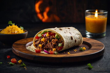 "Mexican Beef Burrito: Rustic Elegance"