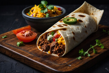 "Mexican Beef Burrito: Rustic Elegance"