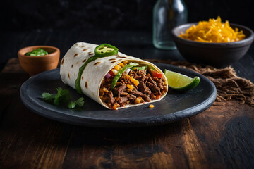 "Mexican Beef Burrito: Rustic Elegance"