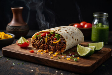 "Mexican Beef Burrito: Rustic Elegance"