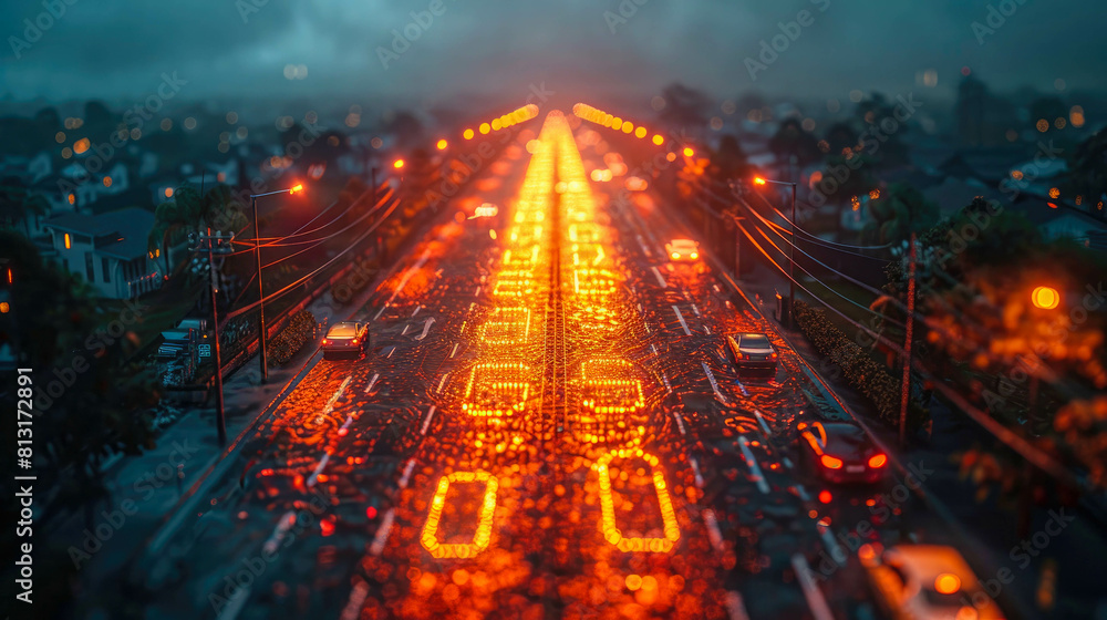 Poster abstract glowing 5g digital high tech close up of mainboard electronic computer backgroun