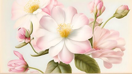 Fototapeta premium Realistic nature floral background