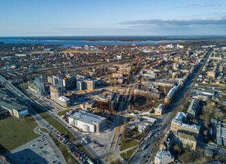 Riga aerial view to old town.