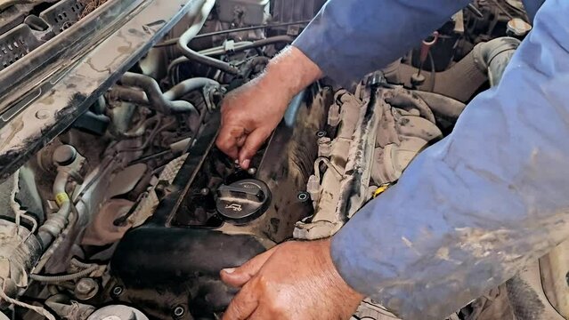maintenance, service and repair of a car engine and cam cover rocker gasket replacement, An engine or motor is a machine designed to convert one or more forms of energy into mechanical energy