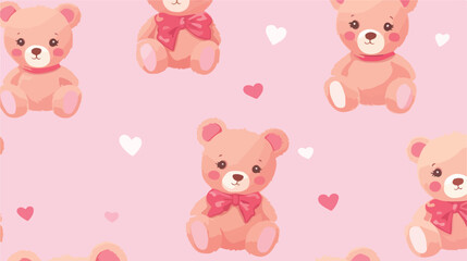 Seamless pattern design with teddy bears in lovely