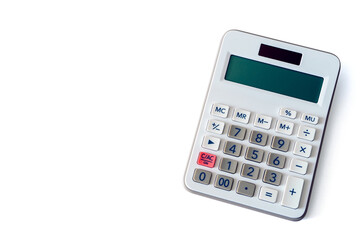 Modern White Digital Calculator on Isolated Background - Perfect for Business, Finance, and Accounting Concepts