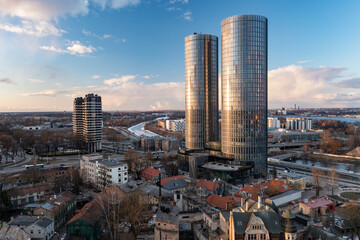 Hihg buildings in riga city. Latvija. Europe.