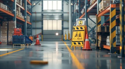 Protective Measures Warehouse Safety Signs and Equipment Ensuring Workplace Security