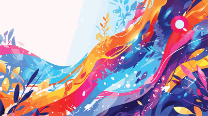 set of Abstract colorful curve background design. V